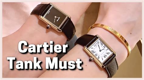 cartier tank must on wrist|cartier tank small vs large.